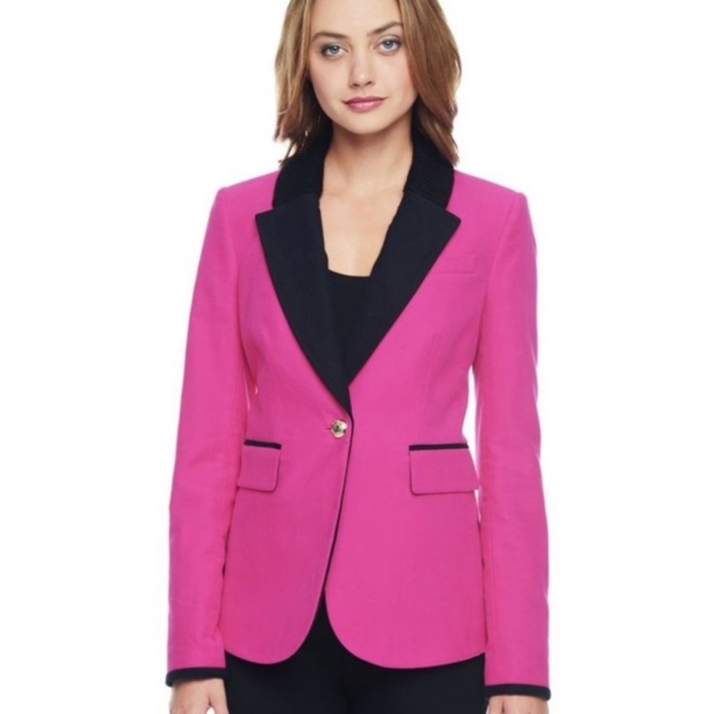 Juicy Couture Pink/Black Heartbreaker Blazer with gold buttons